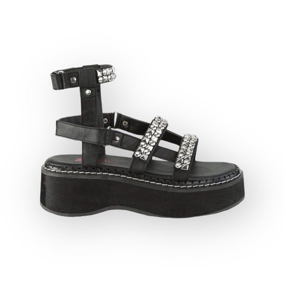 Demonia Shoes - new Demonia Cult ☻ Emily 120 Stud Chunky Festival Platform Sandal ☻ Dolls Kill